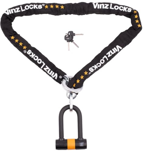 VINZ Oyu Kettenschloss ø11mm | ART 4 Zertifikat | Motorradschloss Kette Mopedschloss | sicheres Motorrad schloss Roller & E-scooter & Panzerschloss | 120-300 cm x (200cm)