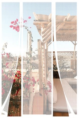 Weiß 275x280cm Automatisch schließender Insektenschutz für Wintergärten magnetisch