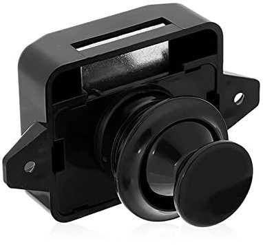 Cerradura de botón pulsador negra for cajón de autocaravana, caravana, coche, sin llave, for puerta de armario de cocina, 26 mm, 1 unidad