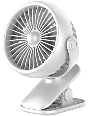 JZFOACHR Mini -Clip -Lüfter USB -Ladungswand -Deckenventilator Zwei in Einer stummen Windkraft tragbare Clip -Fan -Student -Office -Fans (weiß)