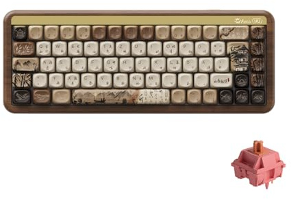 Akko MU01 Gaming-Tastatur, Mountain Dwelling Autumn Dusk, mechanische Tri-Mode-Tastatur, RGB MOA, ISO-DE-Layout, Hot-Swap, (Mountain-, Rosewood-Schalter)