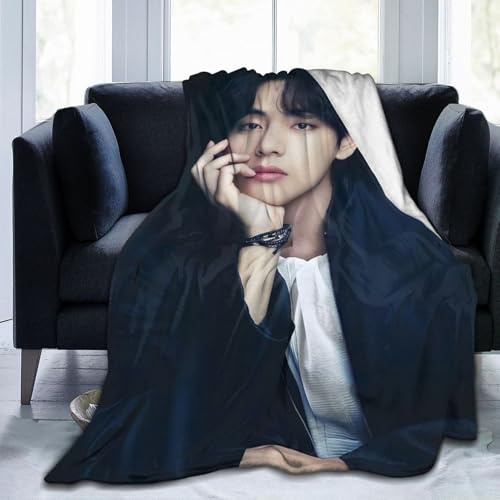 AFBQOPL Kim Taehyung Decke Weiche Fleece Leichte Decke für Bett, Couch, Stuhl, Sofa 4 Größen