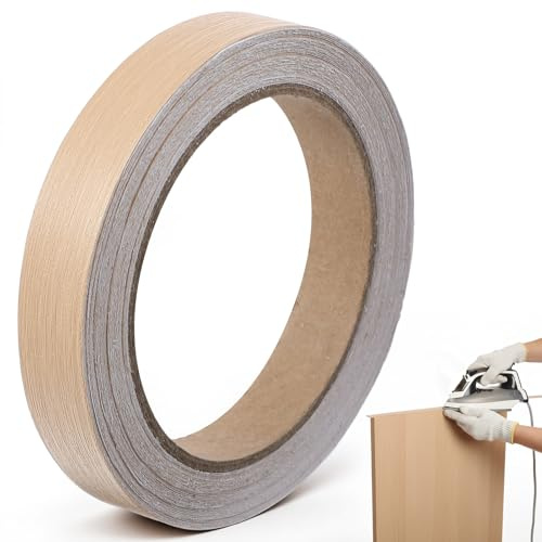 Guduling Wood Effect Worktop Edging Strip, 18mm X 10m Wooden Veneer Strips, Self-Adhesive Kitchen Cabinet Edging Strip for Furniture Worktop Cabinet Desk Shelves Panels Restoration Repair Tape