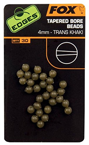Fox Edges 4mm Tapered Bore Beads Trans Khaki