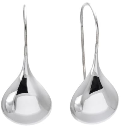 Silverly Große Tropfenohrringe aus 925er Sterlingsilber | Elegante Lange Hakenohrringe mit Wassertropfen | Klassischer Minimalistischer Schmuck für Damen | Baumelndes Regentropfen-Design