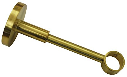 Gardinia Supporto con Piastra per Asta per Tende, 1 Supporto per Asta, Chiuso, Kit Montaggio Incluso, Serie Chicago, 20 mm Diametro, Ottone Opaco
