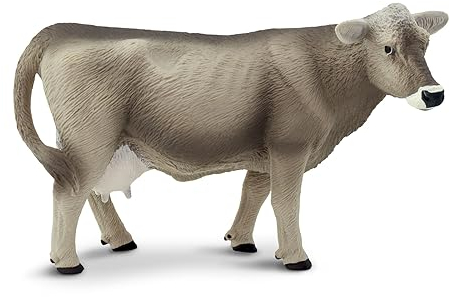 Vaca Brown Swiss 13.3cm |Animales de Granja | Figuras de Jueguete |No tóxico y libre de BPA | Apto para Niños de 3+ | Safari Ltd