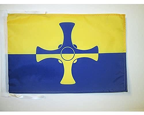 AZ FLAG Durham New county Flag 45x30 cm 100D Polyester Cords | Indoor and outdoor use 12x18 in decorative flag double stitched seams and reinforced edges with ties