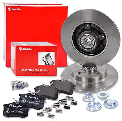 BREMBO Bremsenset Hinterachse inkl. Bremsscheiben Hinten Ø 249 mm Voll und Bremsbeläge Hinten, Kompatibel mit CITROËN C4 Coupe (LA_), C4 I (LC_), C4 I Stufenheck; PEUGEOT 307 (3A/C) (3E) (3B)(3H)