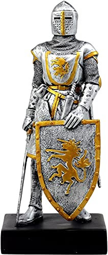 Ebros Mittelalterlicher Schwertsmann Ritter der Heraldik Figur 22,2 cm hoch Rüstungsanzug Statue Dekor