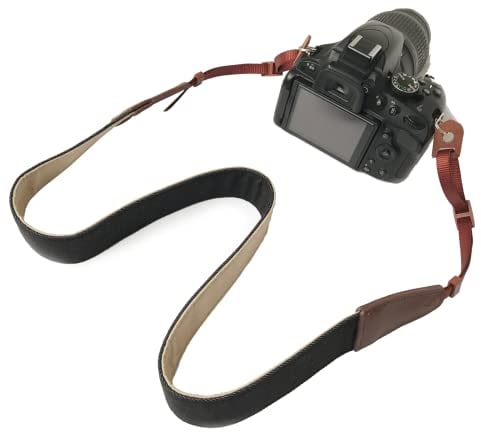 Bestele Kameragurt für DSLR/SLR/Nikon/Canon/Sony/Lumix/Fujifilm/Rico/Samsung etc., Leder, Schwarz