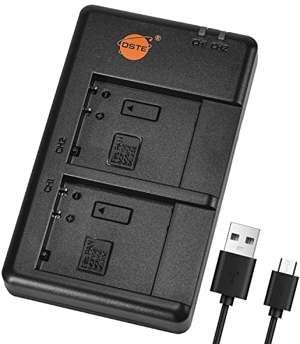 DSTE Fast Charging USB Dual battery Charger Compatible for Panasonic DMW-BCF10E,DMW-BCG10,DMW-BCJ13E,DMW-BCF10PP,CGA-S/106B,DMW-BCG10E,DMW-BCG10PP,DMW-BCJ13PP Battery