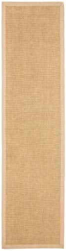 carpetfine Sisalteppich Läufer Beige 70x200 cm | Moderner Teppich für Wohn- und Schlafzimmer