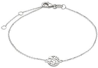 Bracelet 18 cm - Or blanc 375 - Arbre de vie