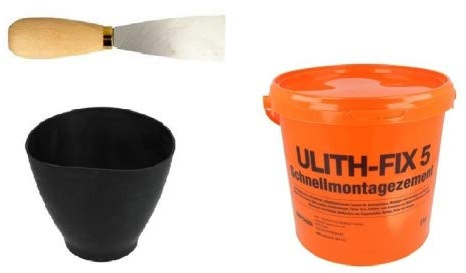 Ulith-Fix 5 Schnellmontagezement 5 kg inkl.Spachtel + Gipsbecher