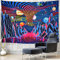 Amhokhui Trippy Mountain and Planet Tapisserie Hippie Tornado Wellen Tapisserie Retro Abstrakt Weltraum Landschaft Tapisserie Psychedelic Galaxy Stars Tapisserie Wandbehang für Zimmer
