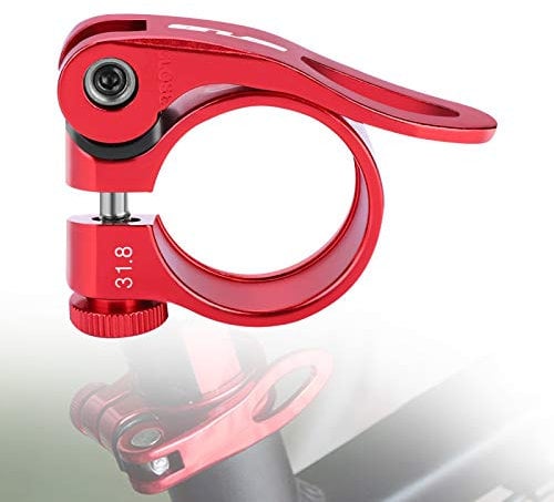 Quick Release Seatpost Clamp, 31.8mm Aluminium Alloy Seatpost Collar Bike Seat Post Clamp(Red)