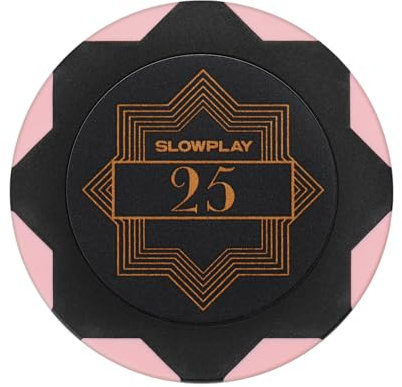 SLOWPLAY Nash Pokerchips aus Ton, 50 Clay Poker Chips Metallkern 14g| für Poker Texas Hold`em | Jetons Casino mit Erstklassiger Verarbeitung und elegantem Design (Wert 25)