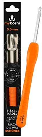 myboshi Häkelnadel mit ergonomischem Easy-Grip-Griff, in 12 verschiedenen Stärken, für ermüdende oder schmerzende Hände, Grau, 5mm