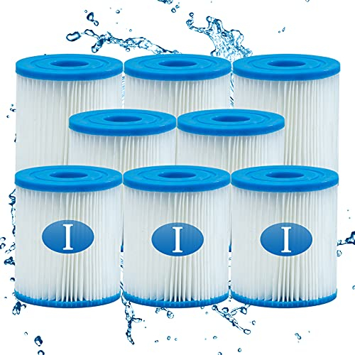 woejgo Filterkartusche Pool Größe 1, Poolfilter Typ i Pool Filterpatronen, für Schwimmbad-Spa, 8 Stück