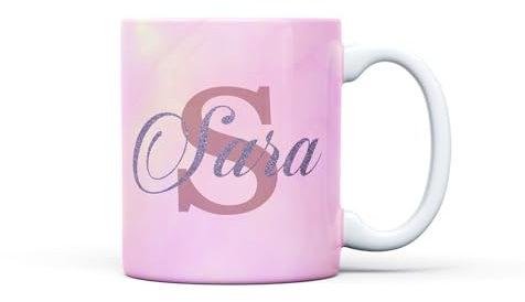 PROMO SHOP Taza PERSONALIZADA (con Inicial, Nombre y Apellido) con Diseño Exclusivo · Tazas Personalizadas a Todo Color (360º alrededor de la Taza) · Ideal para Familiares o Amigos