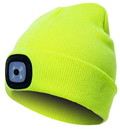 Faderr Cappello a LED Lavorato a Maglia, Berretto Illuminato Caldo per Campeggio e Arrampicata