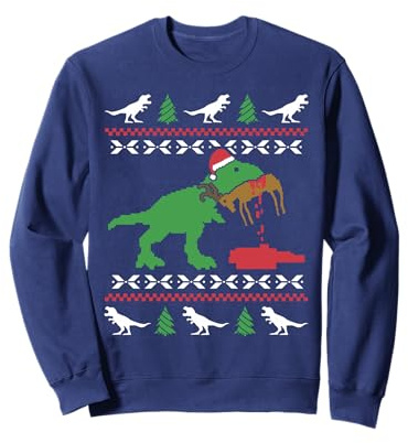 Ugly Christmas Sweater T Rex Lustig Humor Weihnachten Xmas Sweatshirt