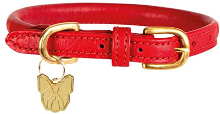 Digby & Fox Rolled Leather Dog Collar (Medium/Long, Scarlett)