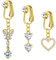 VCMART 3pcs Clips on Faux piercing de nombril non percé Barres de nombril en or Faux piercing bijoux avec coeur papillon en pampille