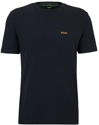 BOSS Mens Tee Stretch-Cotton Regular-fit T-Shirt with Contrast Logo