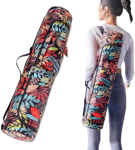 Oaygat Yoga Mat Carrier with Pockets Portable Exercise Pilates Carrying Bag Yoga Mat Carry Luggage Bag Carryall Shoulder Bag with Bottle Pocket Wet Compartment Yogas Mats Carrier Women Men