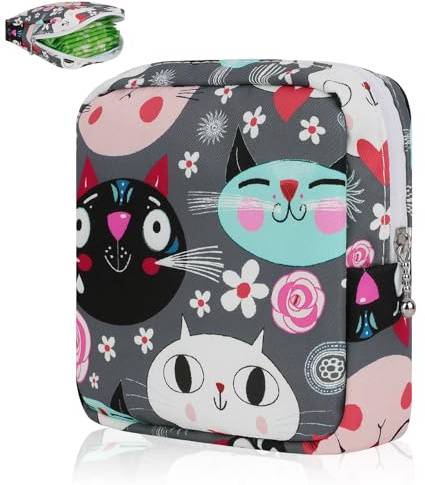 Desing Wish 1 Stück Tampon Aufbewahrung Binden Tasche Perioden Aufbewahrungstasche Klein Make Up Tasche Schminkbeutel Reise Kosmetiktasche Damen Erste Periode Set Mädchen Geschenk mit Reißverschluss
