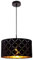 Globo Pendellampe Pendelleuchte Hängelampe Hängeleuchte Schirmleuchte Wohnzimmerlampe, Samt schwarz gold, 1x E27 Fassung, DxH 38x120cm