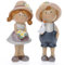 dio only for you 2er Set Garten Kinder | Dekofigur Figur Junge Mädchen Gartenfigur | 15,5x6,5 cm