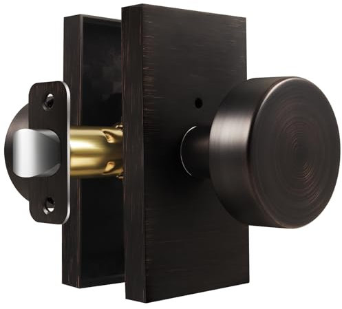 ToPToToo Privacy Door Knobs Interior，Oil Rubbed Bronze Door Knobs with Lock, Antique Vintage Door Knobs for Bedroom Bathroom