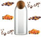 Large 1200ML Elegant Glass Storage Container with Unique Ball Cork Lid | Airtight Food Canister for Freshness | Kitchen Organiser for Pantry | Ideal for Coffee, Snacks, Sugar | Decorative Cylinder