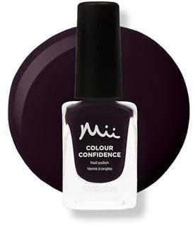 Mii Colour Confidence Quick Dry Nail Polish | Long Lasting & Fast Drying | Nail Strengthening With Nourishing Formula | 14ml Nail Paint | Bewitched, Dark Purple