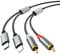 Cavo RCA per telefono, cavo da 2 RCA a jack da da USB tipo C a 2 RCA (cavo 2 in 1 RCA) per telefono Tablet PC, Pod, amplificatore, altoparlante compatibile con Lightning(1.15M）