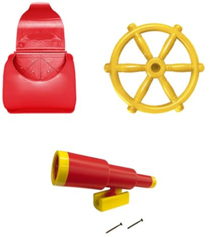 harayaa Outdoor Treehouse Accessories Child Climbing Frame Playground Pirate Telescope Playset, Red
