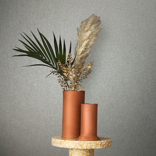 marburg Papier peint brillant uni gris aspect métal pour salon, chambre à coucher, cuisine, 10,05 x 0,70 m