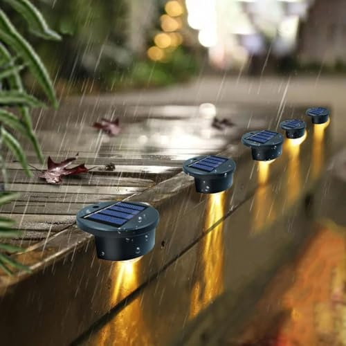 ZYWUOY Solar-Deckleuchten, sehr zuverlässiges Solar-LED-Stufenlicht für den Außenbereich, Hof, Garten, Veranda, Treppengeländer, dekoratives Licht