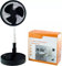 Quickdraw Black Cordless Telescopic Folding Fan 8 Adjustable Pedastal Air Cooling Extendable USB Charge Large Wireless Fan