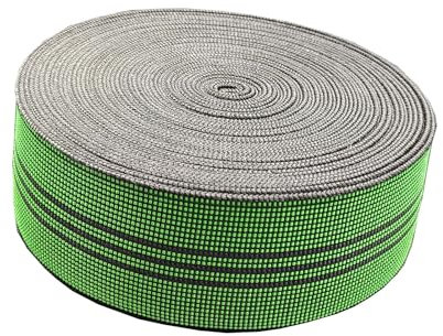 YLM1991 Elastisches Polstergewebe, 50 mm x 20 m, Grünes Gurtband, Synthetisch/95%, Latex/5%, Einfarbig, Solid, Polstergewebe