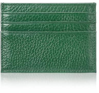 YEHMAN Porte Carte Vert en Cuir de Vachette véritable 7 emplacements Carte de crédit Minimaliste Ultra Plat pour Veste, Pantalon