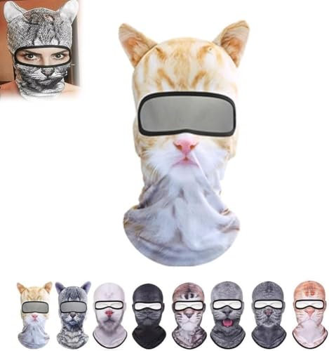 WSOGYDOTX 3D Cat Ski Balaclava Sheisty Face Mask with Ears,3D Cat Sheisty Balaclava Mask with Ears, Cat Ski Mask with Ears(A)