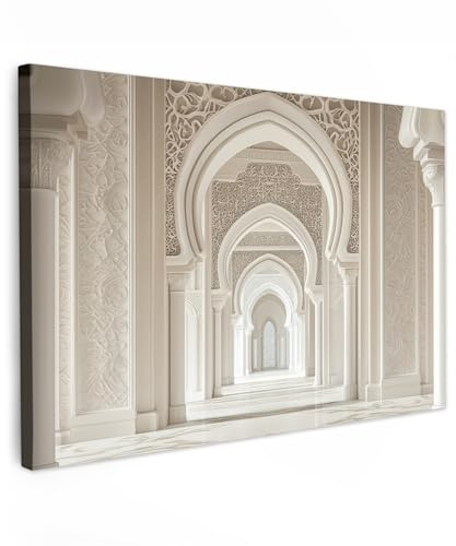 MuchoWow© Wandbilder Schlafzimmer Home Deko Wohnung Bild Wohnzimmer | 90x60 cm - Fotoleinwand Wand Islam Bilder Leinwand Wall Decor Moschee - Architektonisch - Ramadan - Islamische