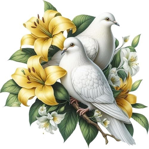 x4 Yellow Dove Flower Vinyl Stickers Cover Marks Non Transparent Waterproof Floral Art Decals 1@ 20cm Tall Ideal for Toilets or car. 3@ 7cm Tall Ideal for Phone case, Cups & Wine Glass (Dove Yellow)