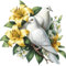 x4 Yellow Dove Flower Vinyl Stickers Cover Marks Non Transparent Waterproof Floral Art Decals 1@ 20cm Tall Ideal for Toilets or car. 3@ 7cm Tall Ideal for Phone case, Cups & Wine Glass (Dove Yellow)