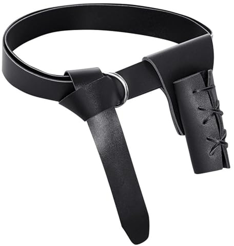 OAOSDH 1 Stück Schwarzer Gürtel, Ritterbekleidungszubehör, Pu -Ergürtel, Retrogürtel, Cosplay -Kleidungszubehör.