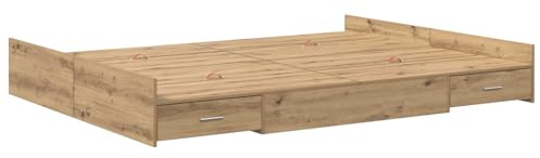 vidaXL Bettgestell mit Stauraum Artisan-Eiche 160 x 200 cm, Schlafzimmer, minimalistisches Design, praktisches Schlafbett für cleveren Stauraum, Moderne Möbel für Raummanagement